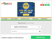 Tablet Screenshot of indiadict.com
